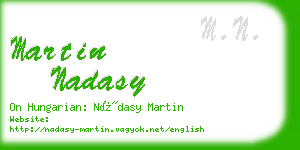martin nadasy business card